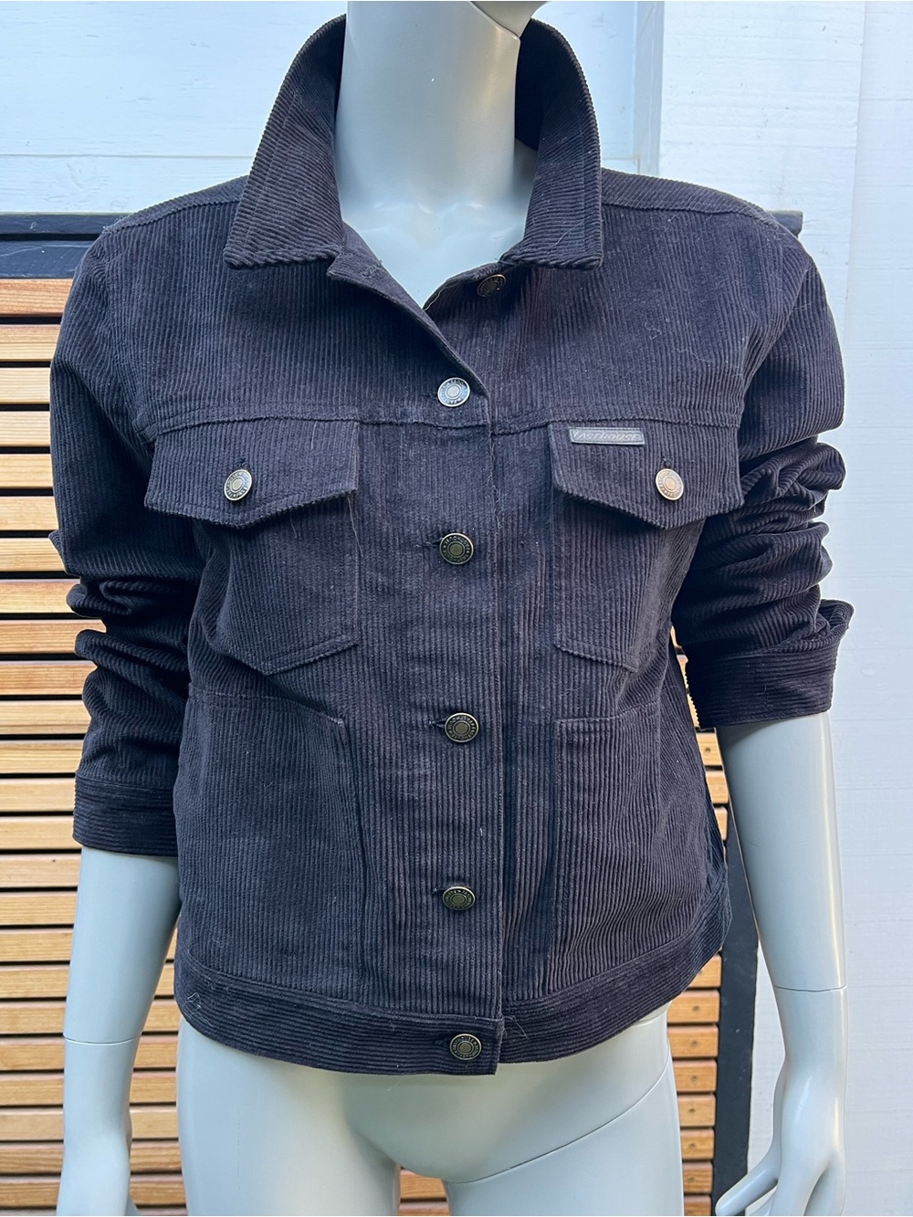 Fasthouse Women's Black Corduroy Button-Front Jacket